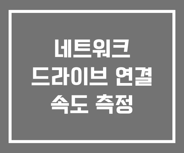 네트워크 드라이브 연결 속도 측정