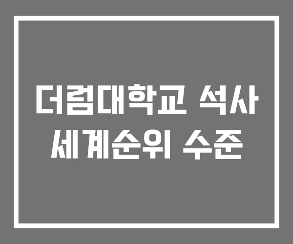 더럼대학교 석사 세계순위 수준