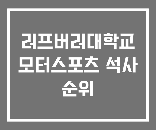 러프버러대학교 모터스포츠 석사 순위