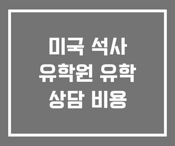 미국 석사 유학원 유학 상담 비용 미국 석사 유학원 유학 상담 비용
