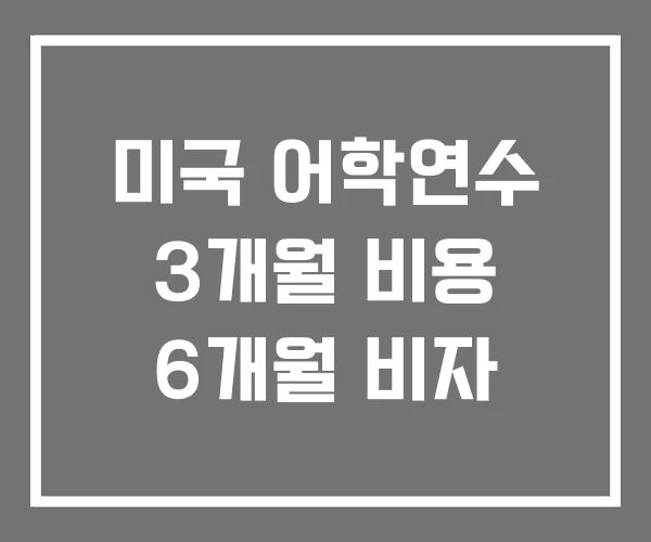 미국 어학연수 3개월 비용 6개월 비자 미국 어학연수 3개월 비용 6개월 비자