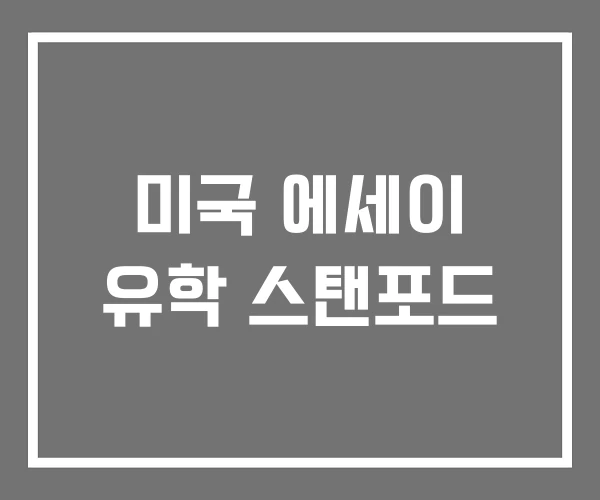 미국 에세이 유학 스탠포드