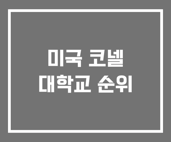 미국 코넬 대학교 순위