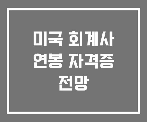 미국 회계사 연봉 자격증 전망 미국 회계사 연봉 자격증 전망