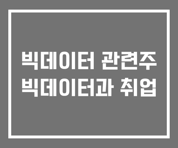 빅데이터 관련주 빅데이터과 취업 빅데이터 관련주 빅데이터과 취업