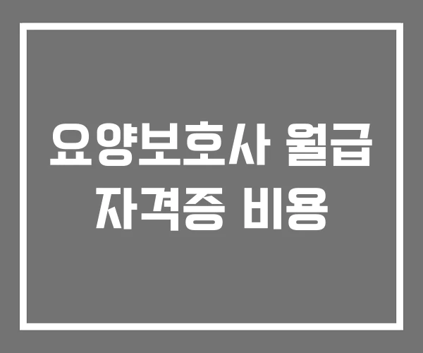 요양보호사 월급 자격증 비용 요양보호사 월급 자격증 비용