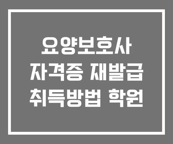 요양보호사 자격증 재발급 취득방법 학원 요양보호사 자격증 재발급 취득방법 학원