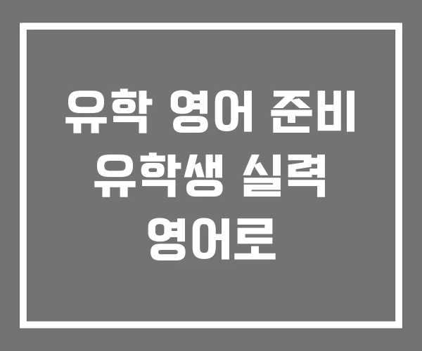 유학 영어 준비 유학생 실력 영어로 유학 영어 준비 유학생 실력 영어로