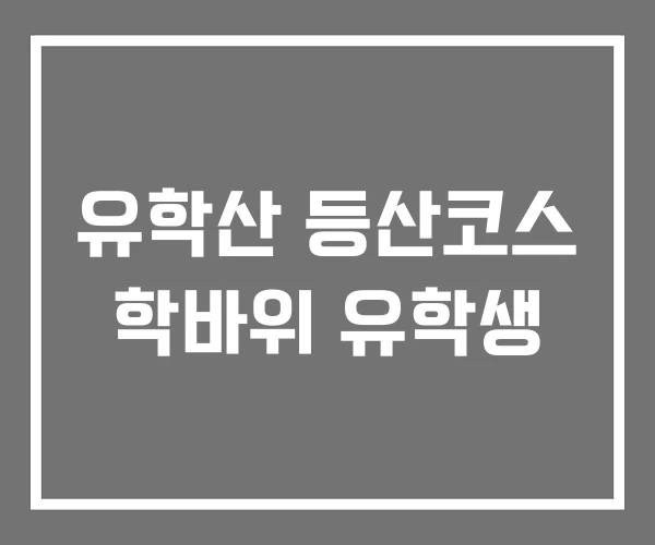 유학산 등산코스 학바위 유학생