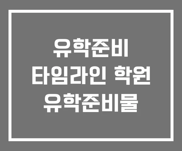 유학준비 타임라인 학원 유학준비물 유학준비 타임라인 학원 유학준비물