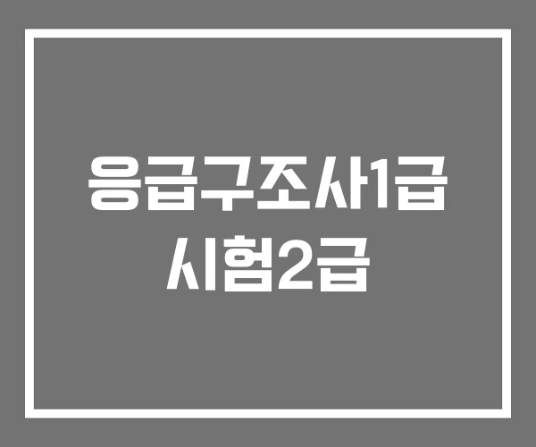 응급구조사1급 시험2급 응급구조사1급 시험2급