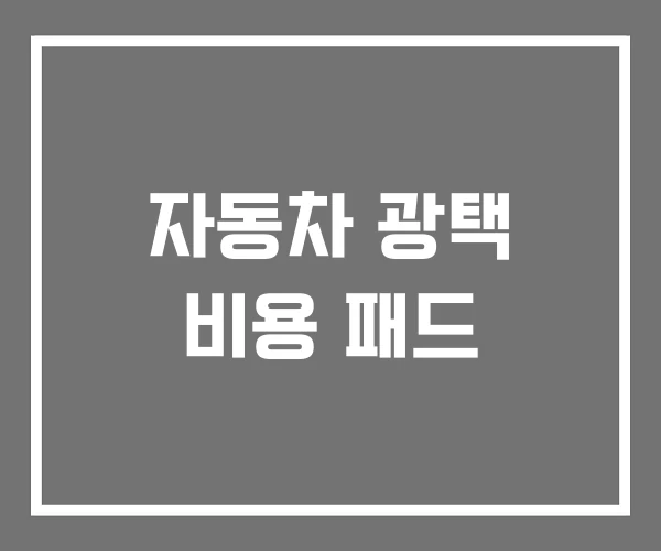 자동차 광택 비용 패드