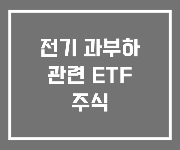 전기 과부하 관련 ETF 주식 전기 과부하 관련 ETF 주식