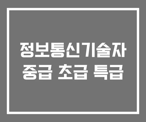 정보통신기술자 중급 초급 특급 정보통신기술자 중급 초급 특급
