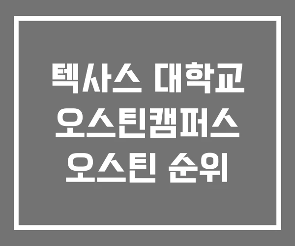 텍사스 대학교 오스틴캠퍼스 오스틴 순위