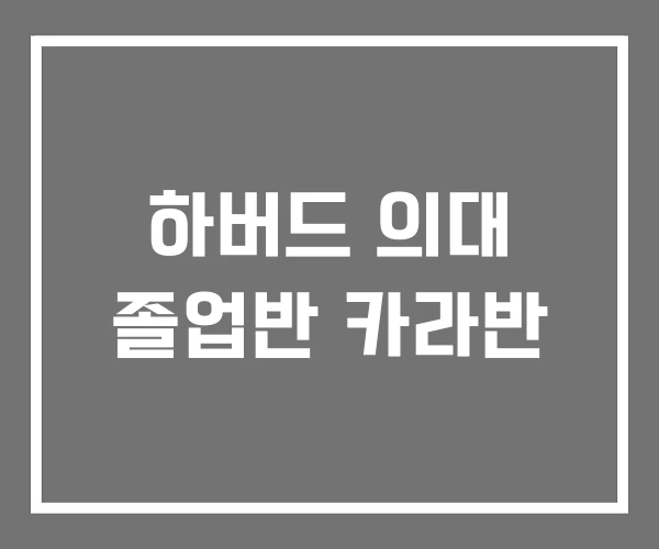 하버드 의대 졸업반 카라반