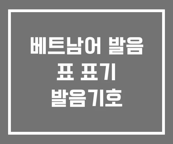 베트남어 발음 표 표기 발음기호 베트남어 발음 표 표기 발음기호