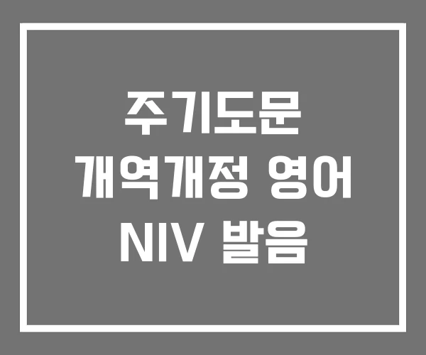 주기도문 개역개정 영어 NIV 발음