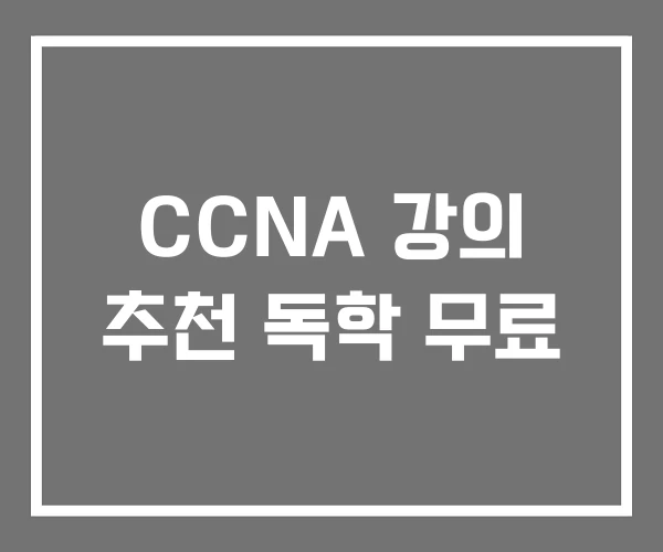 CCNA 강의 추천 독학 무료