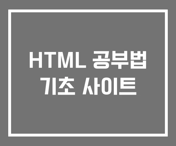 HTML 공부법 기초 사이트 HTML 공부법 기초 사이트