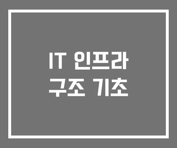 IT 인프라 구조 기초 IT 인프라 구조 기초