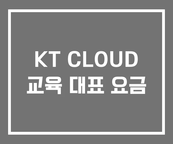 KT CLOUD 교육 대표 요금 KT CLOUD 교육 대표 요금