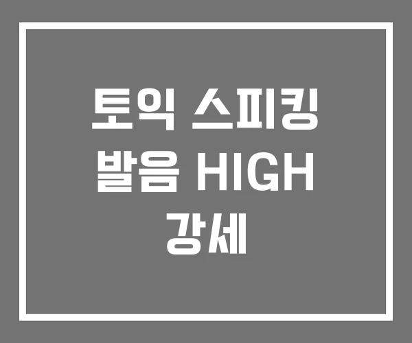 토익 스피킹 발음 HIGH 강세 토익 스피킹 발음 HIGH 강세