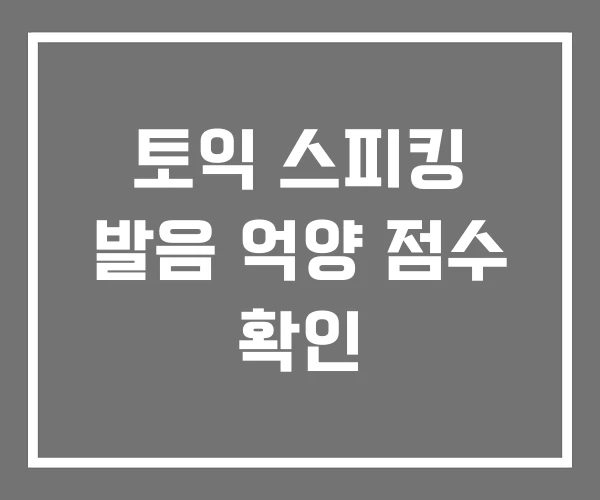토익 스피킹 발음 억양 점수 확인