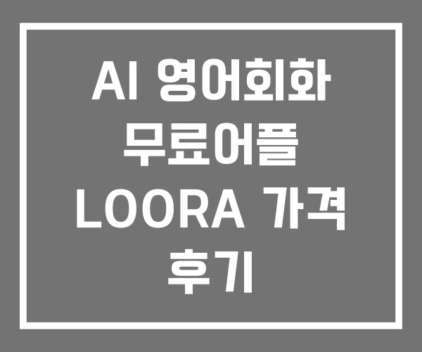 AI 영어회화 무료어플 LOORA 가격 후기