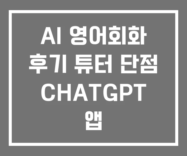 AI 영어회화 후기 튜터 단점 CHATGPT 앱