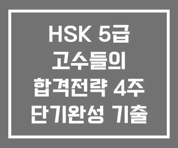 HSK 5급 고수들의 합격전략 4주 단기완성 기출 문제