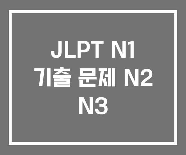 JLPT N1 기출 문제 N2 N3