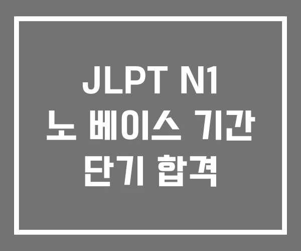 JLPT N1 노 베이스 기간 단기 합격