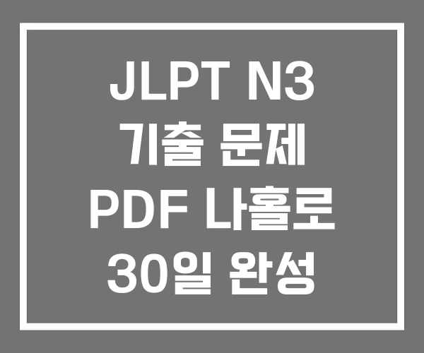 JLPT N3 기출 문제 PDF 나홀로 30일 완성