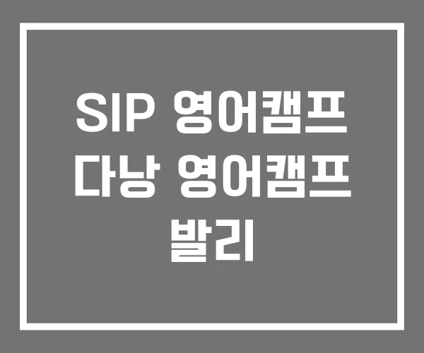 SIP 영어캠프 다낭 영어캠프 발리