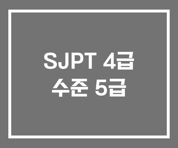 SJPT 4급 수준 5급