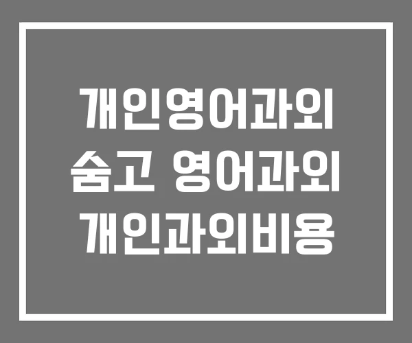 개인영어과외 숨고 영어과외 개인과외비용