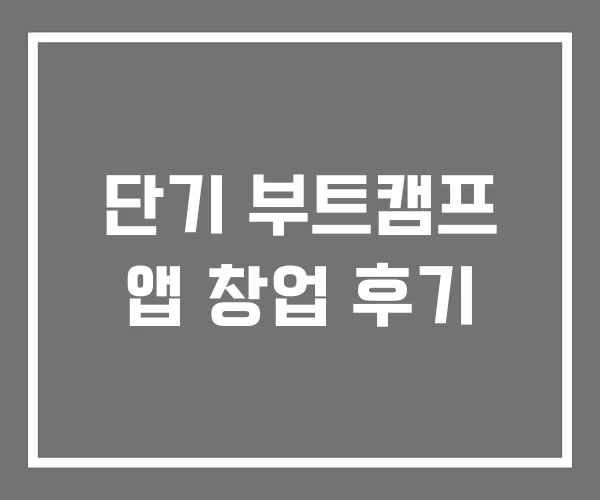 단기 부트캠프 앱 창업 후기