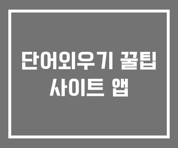 단어외우기 꿀팁 사이트 앱