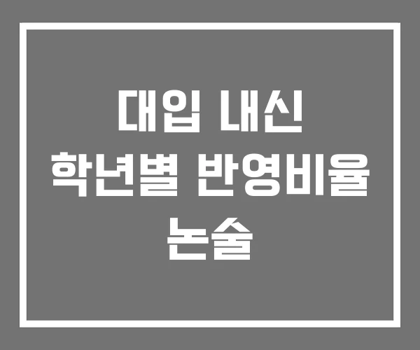 대입 내신 학년별 반영비율 논술