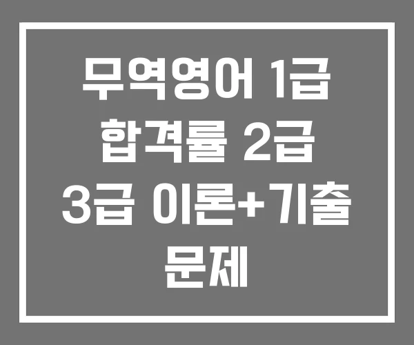 무역영어 1급 합격률 2급 3급 이론+기출 문제 무역영어 1급 합격률 2급 3급 이론+기출 문제