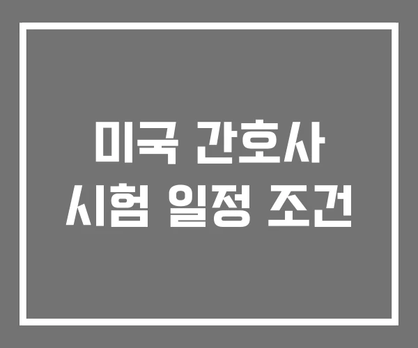 미국 간호사 시험 일정 조건 미국 간호사 시험 일정 조건