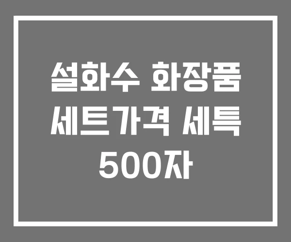 설화수 화장품 세트가격 세특 500자 설화수 화장품 세트가격 세특 500자