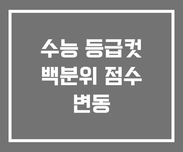 수능 등급컷 백분위 점수 변동