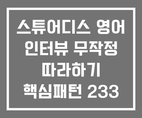 스튜어디스 영어 인터뷰 무작정 따라하기 핵심패턴 233 스튜어디스 영어 인터뷰 무작정 따라하기 핵심패턴 233