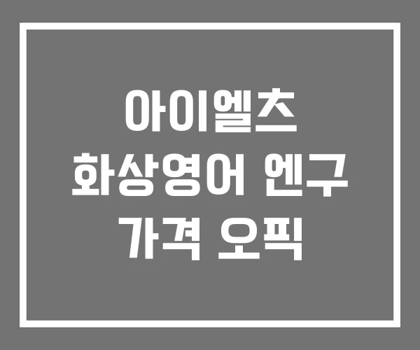 아이엘츠 화상영어 엔구 가격 오픽