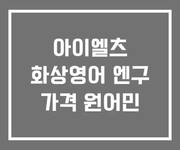 아이엘츠 화상영어 엔구 가격 원어민