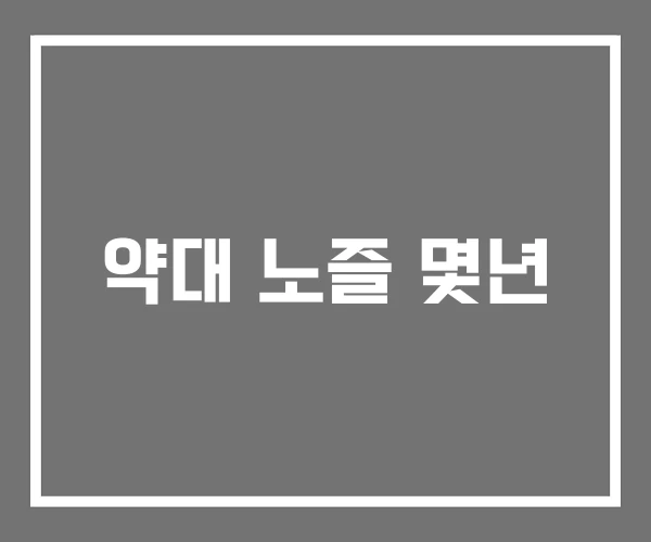 약대 노즐 몇년