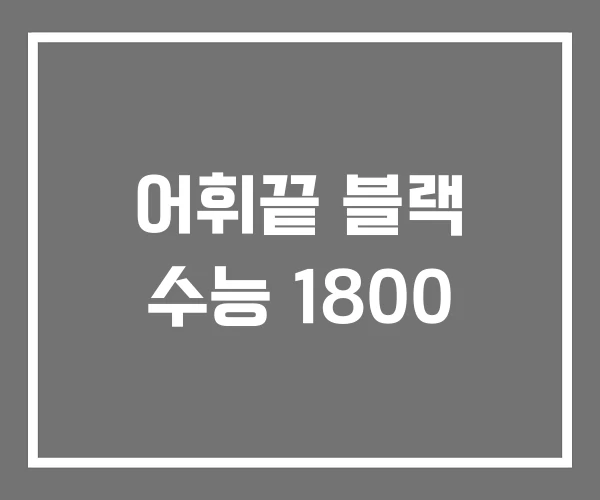 어휘끝 블랙 수능 1800 어휘끝 블랙 수능 1800