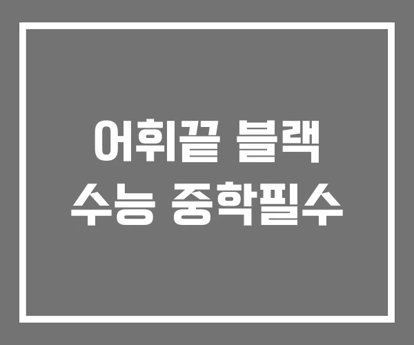 어휘끝 블랙 수능 중학필수 어휘끝 블랙 수능 중학필수